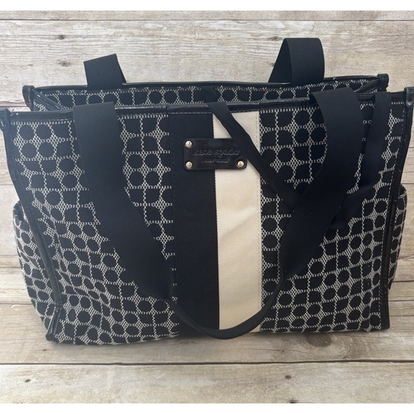 Kate Spade Extra Large Tote Diaper Bag Black And White Geometric Design‎ - Picture 2 of 11